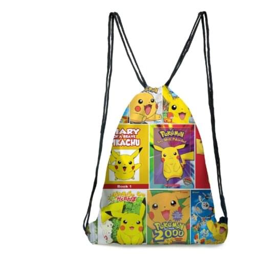 Pokemon Pikachu Student School Backpack Rucksack Knapsack Boy Cartoon Anime Bookbag Drawstring Bag Pencil Bag For Children Gift