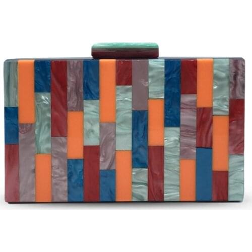 Acrylic Dinner Bag Single Shoulder Crossbody Color Contrast Dress Bag Evening Clutch Bag Wedding Purse Luxury Bags Designer Bag