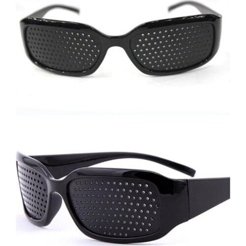 Black Eyesight Improvement Care Exercise Eyewear Glasses Training Cycling Eyewear Pin Small Hole Sunglass Camping Eyeglasses