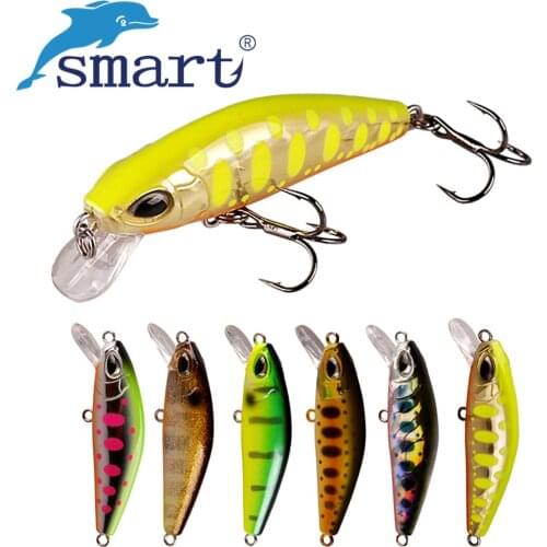 SMART Sinking Minnow Bait 50mm 6.1g Fishing Lure Hard Baits VMC Hook Isca Artificial Para Pesca Leurre Peche Fishing Wobbler