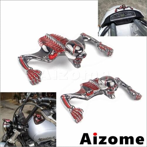 Universal Motorcycle Headlight Visors Mudguard Turn Signal Highway Steel Skeleton Statue Decorative Skull Ornament Accessories