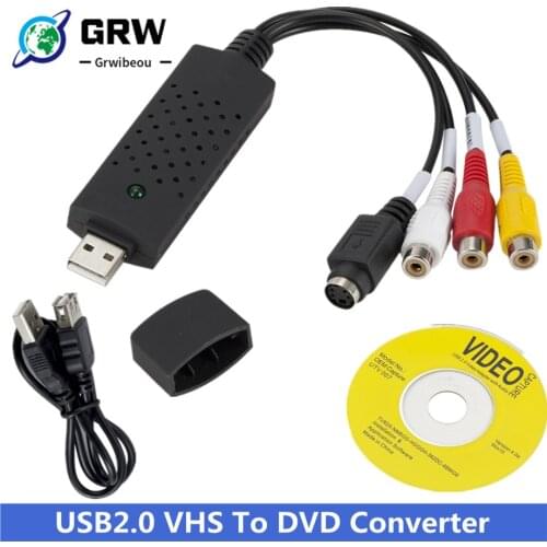 USB2.0 VHS To DVD Converter Convert Analog Video To Digital Format Audio Video DVD VHS Record Capture Card quality PC adapter