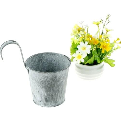 Vintage Metal Hanging Planter Flower Pot Balcony Garden Plant Home Decor