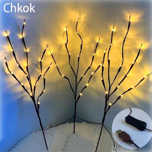 60 Bulbs LED Willow Branch Light USB Plug 3 Even Branch Decoration Light High Vase Filled Willow Branch Light Home Decoration