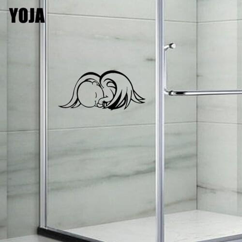 YOJA 12x26.2CM Little Angel Home Wall Sticker Decorative Bathroom Shower Glass Decal G2-0442
