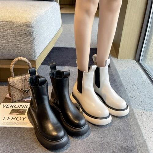 Shoes Womens Mid Calf Boots Chelsea Boots-Women Round Toe Luxury Designer Mid-Calf Rock Low Autumn 2021 Ladies Lolita Rubber