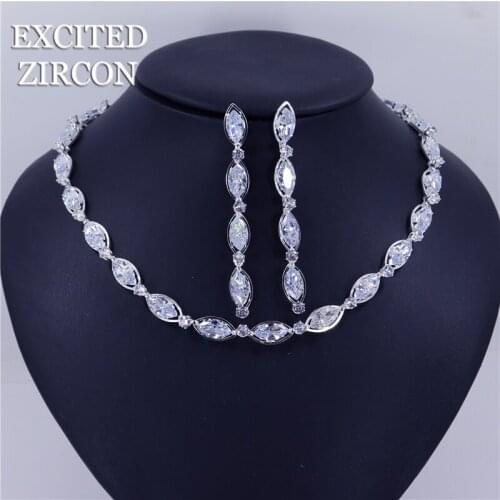 High Quality Fashion Zircon Crystal Wedding Bridal Jewelry Sets Women Bride Tiara Crowns Earring Necklace Wedding Jewelry Gift