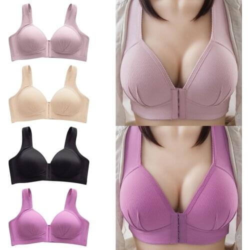 Women Sexy Underwear Breathable Thin Section No Steel Ring Bra Front Buckle Gym Fitness Athletic Running Yoga Sport Tops