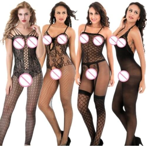 Women Sexy Lingerie Womens Erotic Lingerie Porno Sex Underwear Fishnet Sexy Costumes Open Bra Crotch Intimate Goods Catsuit