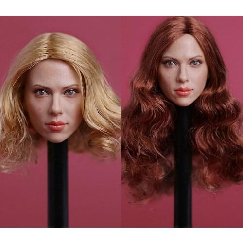 1/6 Scarlett Johansson Head Sculpt Female Soldier Head Carving Model Fit 12'' Action Figure Body Dolls