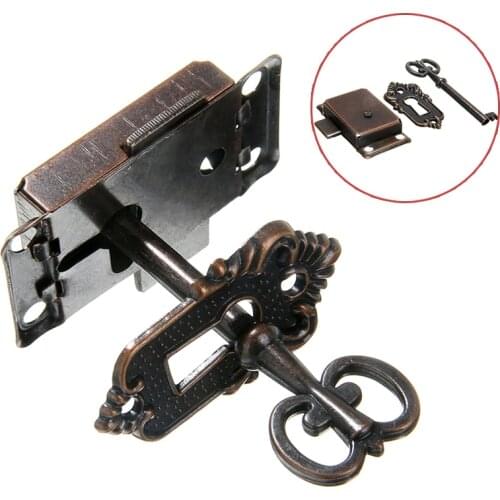 1 Set Drawer Lock Set with Key Antique Cabinet Wardrobe Cupboard Furniture Lock Replacement