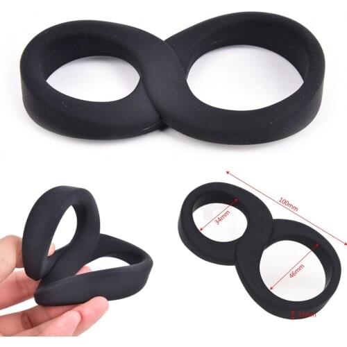 1PC "8" Time Delay Ejection Orgasm Silicone Double Silicone Cock Ring Penis Ring Men Chastity Erotic Toy Sex Products For Male