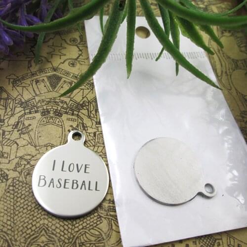 20pcs--"I Love Baseball"stainless steel charms 5 styles for choosing DIY Charms for necklace bracelets