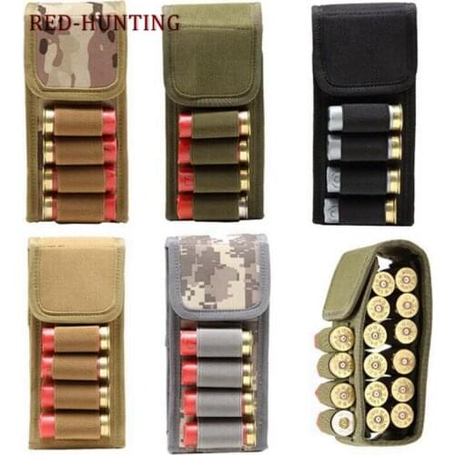 16 Rounds 12GA shells Ammo Cartridge Stock Holder Hunting Tactical Shooters Molle Accessories Multifunction Pockets Pouch