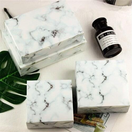 2 Size 50-80g Marble Design Paper Cake Box Chocolate Party Cookies Candy Gift Box 200pcs/lot Free shipping