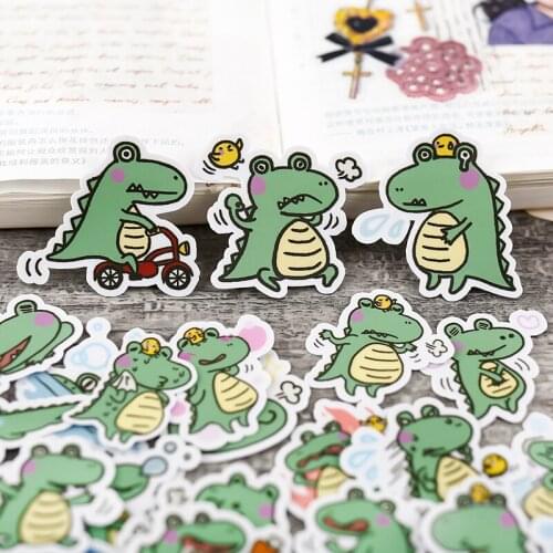 40PCS Cute crocodile Stickers Crafts And Scrapbooking stickers book Student label Decorative sticker kids toys