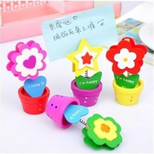 6pcs Cute Flower Shape Wedding Place Card Holder Picture Memo Note Photo Name Clip