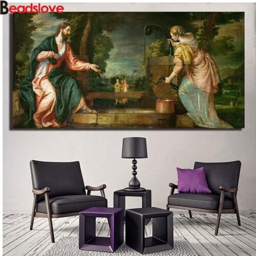 Large 5d diy Diamond Painting Infant Jesus And John The Baptist 5D DIY Diamond Embroidery,Cross Stitch,diamond Mosaic Sale