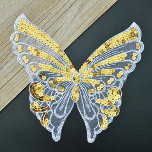 Sequins Butterfly embroidery parches Lace Applique sew on patches DIY Accessories