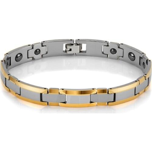 Mens Womens Tungsten Steel Health Magnetic Therapy Bracelets Pain Relief for Arthritis Adjustable Christmas Gifts For Him She