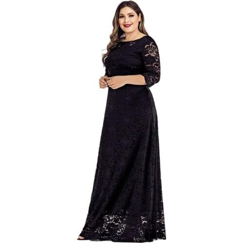 Floral Print Evening Dress Elegant O-Neck Empire Half Sleeves Floor-Length Backless A-Line New Plus Size Women Formal Gowns D918