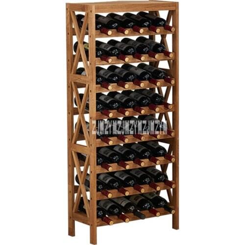 DD01 8-Layer Wine Bottle Rack Holder Wooden Wine Cabinet Creative Wooden Organizer Red Wine Bottle Display Shelf