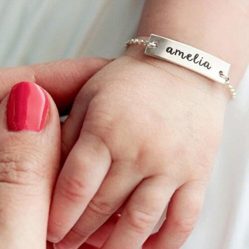 3UMeter Custom Baby Name Bracelets Letter Jewelry Copper Adjustable Kids Child ID Bracelet Personalized Birthday Gift