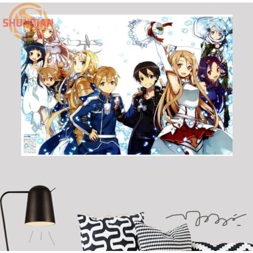 Home Decor Custom sword art online Canvas Cloth Poster wall poster for Living Room print Silk Fabric Poster H0330DB45