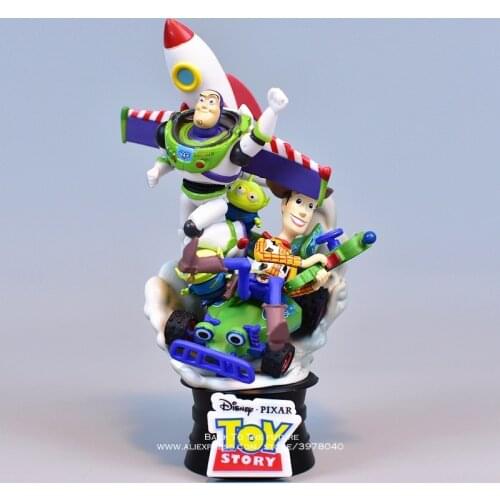 Disney Toy Story 4 Woody Buzz Lightyear Aliens Q Version 16cm PVC Action Figures mini Dolls Kids Toys model for Children gift