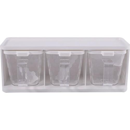 Quality Vertically Rotatable Storage Seasoning Boxes Spice Jar Bottle With Handle And Spoon Kitchen Storage Container Herb Spice