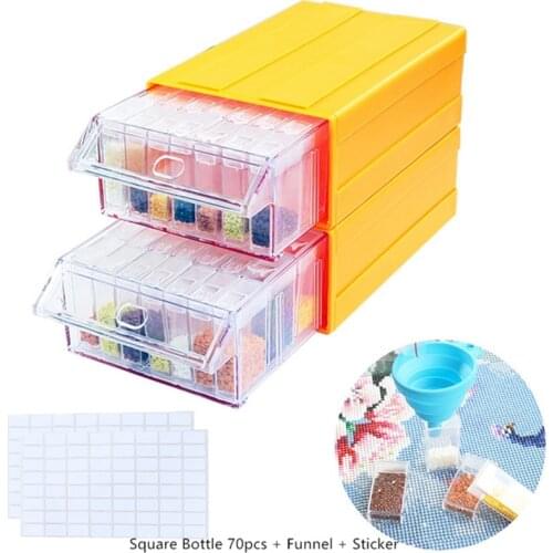 5D Diamond Painting Beads Storage Container with Detachable Boxes and Individual Grid Bottles for Jewelry Storage Box
