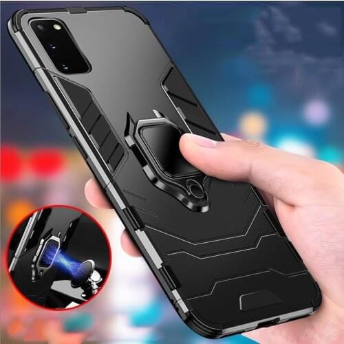 Metal Ring Finger Holder Rubber Cover For Samsung Galaxy A02S M31S M21 A42 S20 FE A71 A51 A41 A31 A21S A50 A30S A10S A30 Case