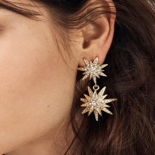 Fashion Gold Zinc Alloy Trendy Earrings For Women Multip Style Shell Pearl Round Rhinestone Geometric Drop Earrings Gift