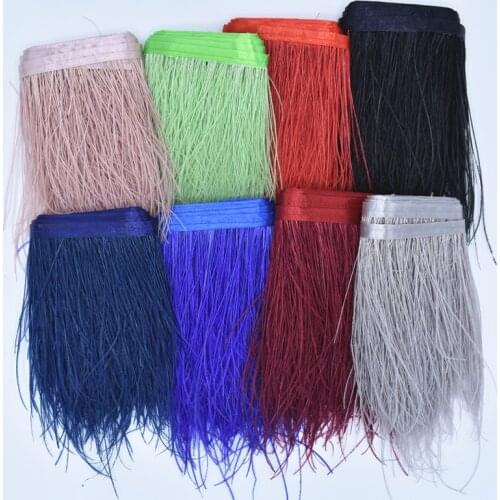 Natural Peacock Feathers Silk Flue Trim Fringe Ribbon 5-8" Width Hair Feathers for Crafts Peacock Feather Decor Plumas Pluma DIY