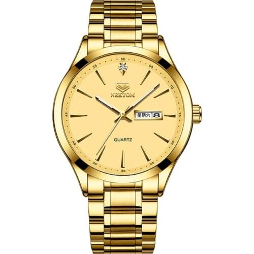 NEKTOM 8219 Marke Männer Uhr Klassische Goldene männer Quarz Armbanduhr Edelstahl Männlich Business Kleid Uhr Geschenk