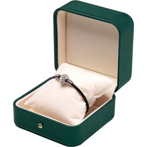 New High-end Pu Leather Golden Lock Bracelet Ring Earring Jewelry Packing Box Built-in Velet Pillow Display For Girlwomen Gifts