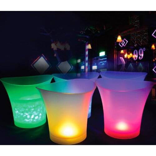 5L Beer Cooler Ice Bucket LED Color Changing Luminous Plastic KTV Bluetooth-compatible Speaker Wine Beer Ice Bucket Barware