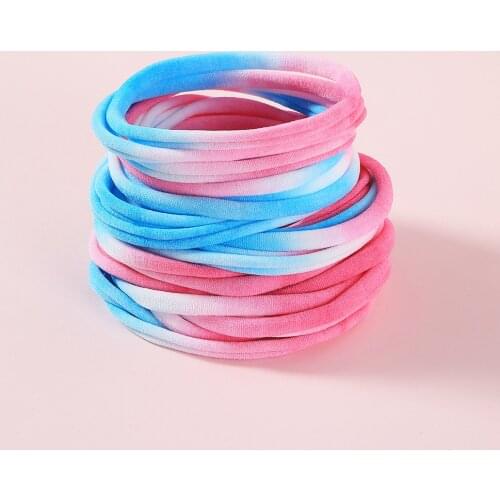 100pcs/set Tie Dye Seamless Nylon Headbands Super Soft Skinny Elastic Hair bands Newborn Hair Rope Toddler Baby Hair Accessories