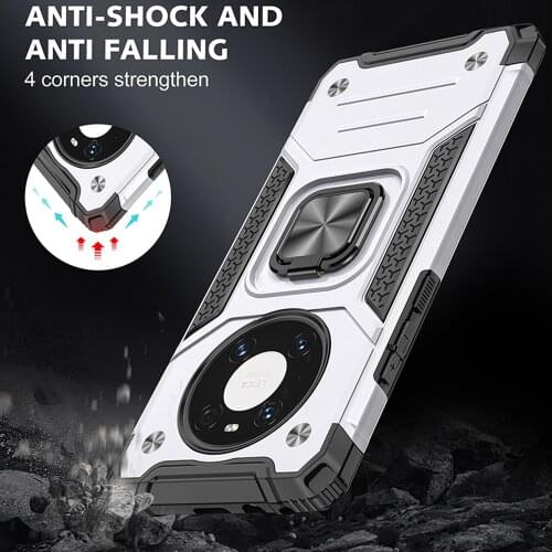 Drop resistance Rugged Case For Huawei Mate 40 Pro Armor Fall resistant impact Shock proof Shield Car Magnetic Cover