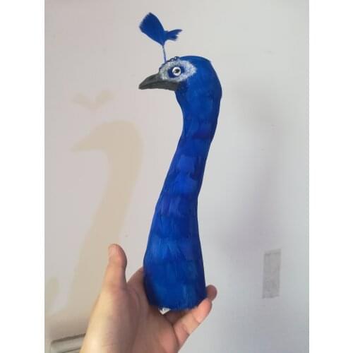 About 27cm lifelike peacock head foam&feathers beautiful head model,display,stage prop,home garden Decoration gift w0089