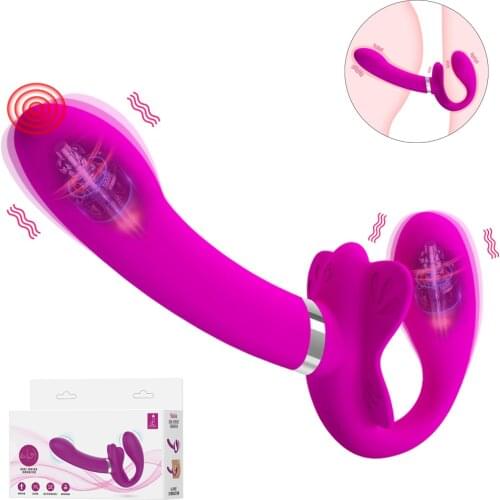 Sex Toys Double Vibrating G-Spot Clitoris Vibrators Wear Strapless Strapon Dildo Vibrator Anal Plug for Women Lesbian Couples