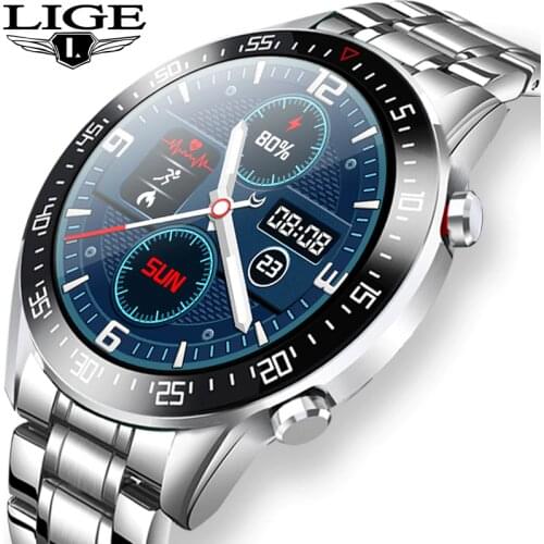 LIGE 2020 high quality Full circle touch screen Mens Smart Watch IP68 Waterproof Sports Fitness Watch Luxury Smart Watch for men