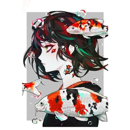 Cool Anime Girl for Peugeot Car Sticker Personalized Creative Scratch Stickers Vinyl Waterproof Decal Apply To Car Window window