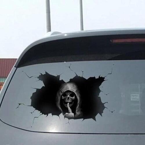Scary Skull Decals Sticker For Cars 30*40CM Waterproof Bone Skeleton Window Bumper Truck SUV Home Door Wall Sticker Halloween