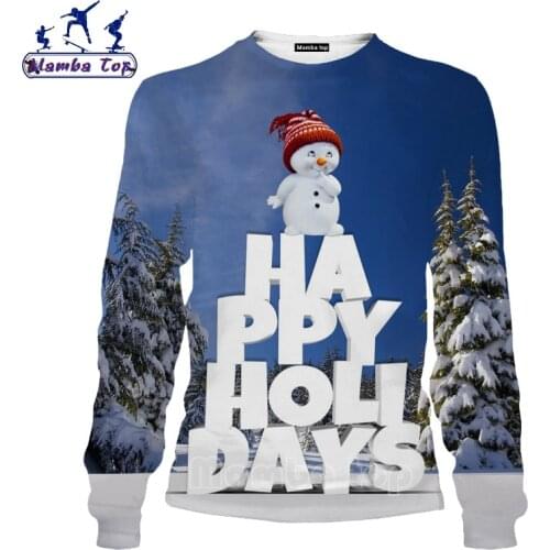 Mamba Top Women Shirt O Neck 3D Color Print Christmas Sweatshirt Anime Santa Claus Surf Tee Biscuit New Year Gift Men Sportswear