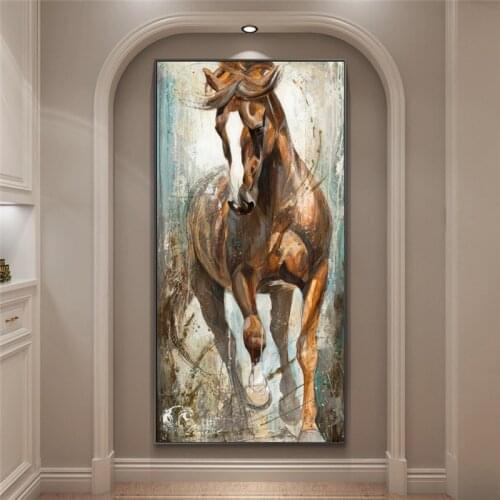 Wall Art Decoration Canvas Painting Abstract Horse Poster Print Canvas Art Animal Picture for Living Room Cuadros Home Decor