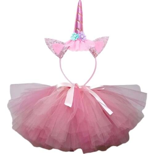 Girls Tutu Skirt Unicorn Costume Clothing Baby Birthday Party Wear Girls Skirts Pink Fluffy Dance Bellet Tutu Skirt Toddler