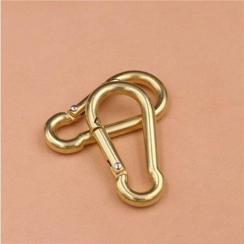 1pcs Solid Brass Snap Hook High Quality Trigger Lobster push gate Hook Clasp Clip for Leather Craft Bag Strap Belt Webbing