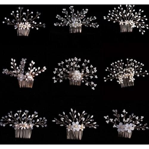 Pearl Rhinestone Bride Wedding Hair Combs Hair Accessories For Women Accessories Hair Ornaments Tiaras Bridal Headpiece