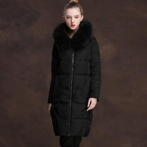 Women Long Down Jacket Warm Winter Coat Female Jackets Large Real Fox Fur Colllar Parka jaqueta feminina inverno 83298